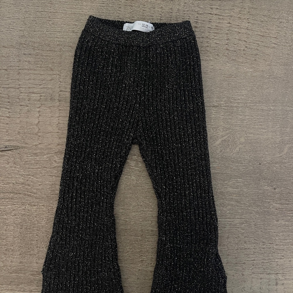 Zara Kids Black Sparkle Leggings